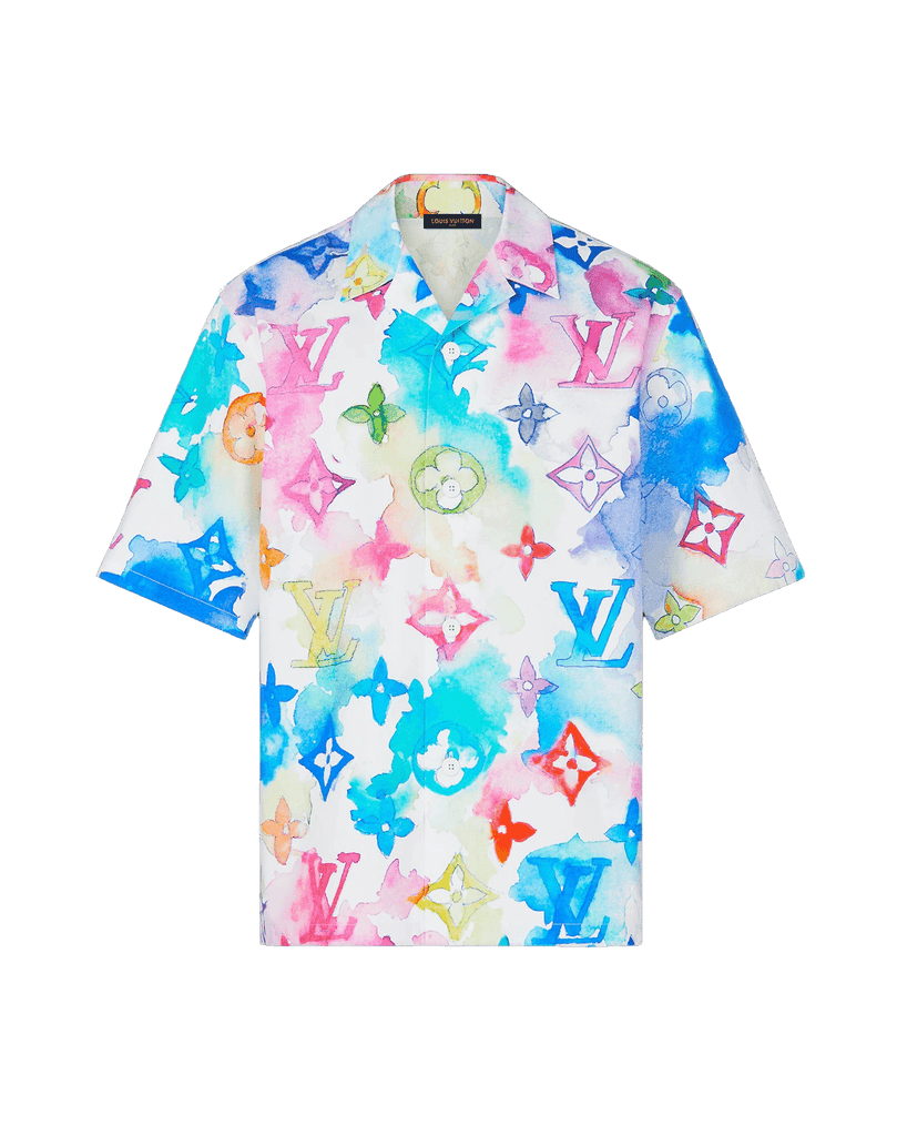 【値下げしました】Louis Vuitton 水彩風半袖シャツ Lサイズ Louis Vuitton 水彩風半袖シャツ ワイシャツ Lサイズ 2026年最新LOUIS