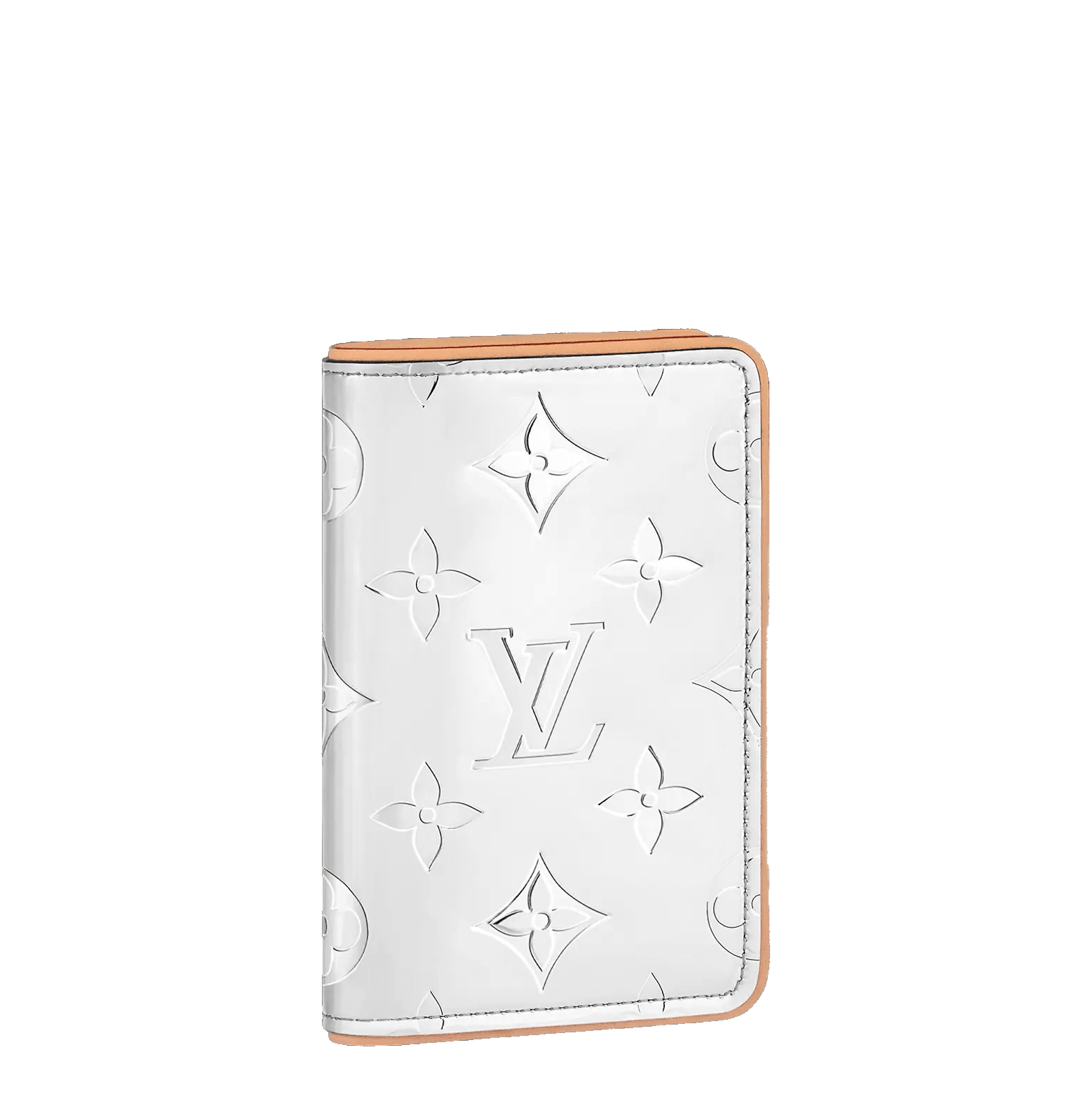 Louis Vuitton Virgil Abloh Silver Monogram Mirror Mirror Coated Canvas Slender Pocket Organizer, 2021 (Like New), Handbag